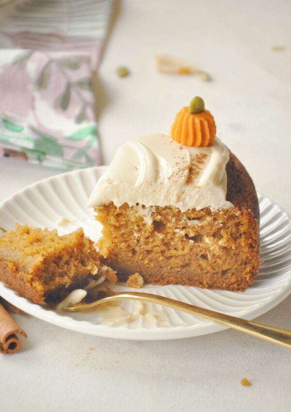 Pumpkin Spice Cake with Brown Sugar Cream Cheese Frosting