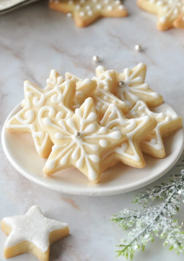 Lemon Shortbread Cookies with Christmas Decorations